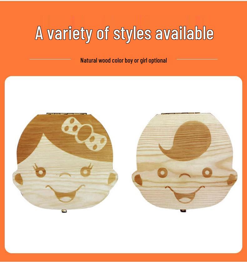 Children's Wooden Tooth & Lanugo Keepsake Box