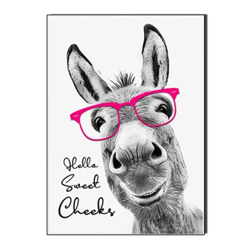 Raccoon Shark Giraffe Parrot Lion Brushing Teeth Canvas Painting Bathroom Wall Art Poster Toilet Decor Shower Room Decoration