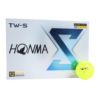 Honma Golf Topu 2024 Model 1 Düzine 12 Top Beyaz Sarı 3 Parça Tour Spin Distance Yumuşak Golf Topu TOUR WORLD BT2402 Honma TW-X TW-S HONMA_TW-S_Sarı