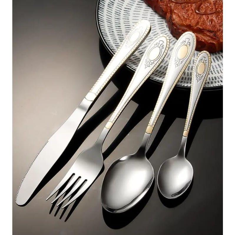 Mirror Finish Silver Gold Plated Stainless Steel Flatware Set Copper Silverware Set Rose Gold Spoon