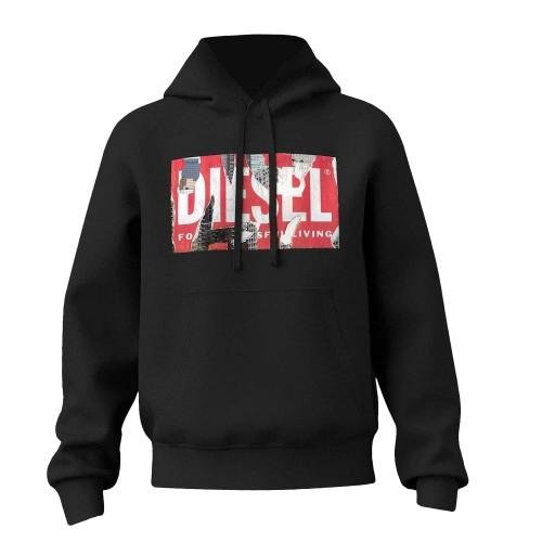 Diesel Mens Box Logo Long-Sleeved Hoodie