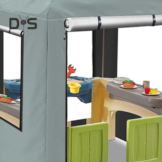 Outdoor Kids Playhouse Cover with Zippers Window Waterproof UV-Resistant Simple Installation Playhouse Protector Cover