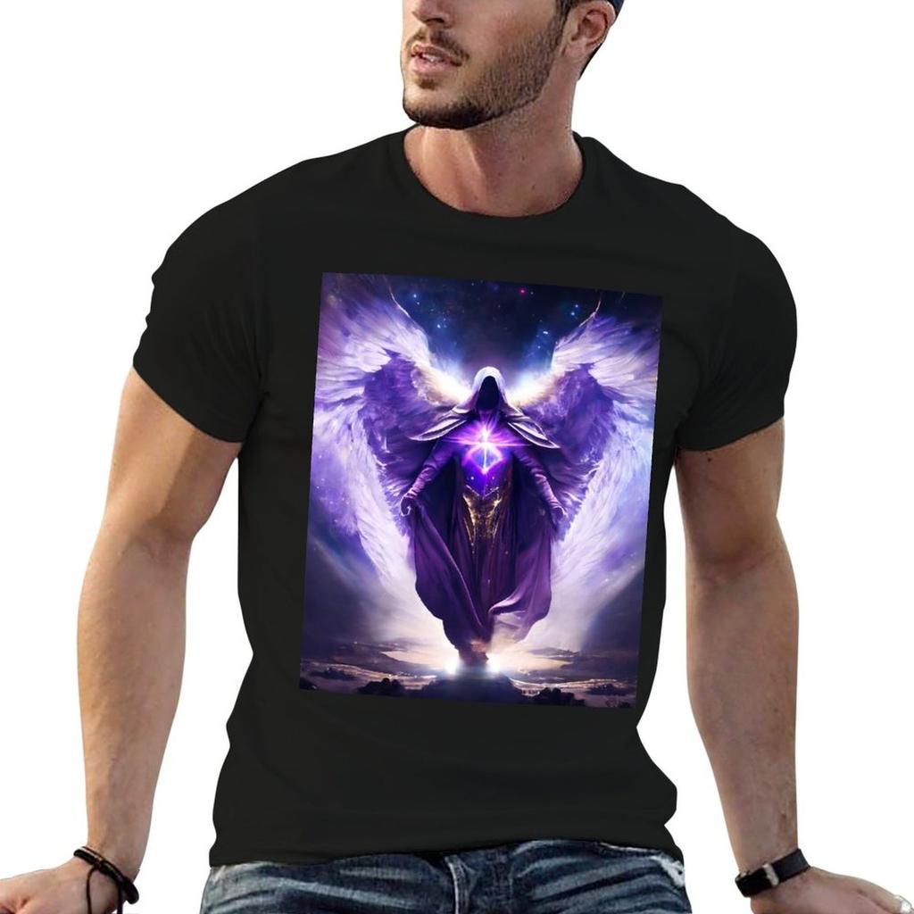 MTatron Archangel Colour And Pattern Energetic Light Gold Energy Spiritual Image Zen TShirt Comfort Stretch Tee Shirt