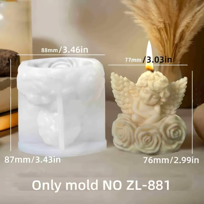 3D Niedlich DIY Blume Engel Kerze Silikonform Flügel Jungenengel Kerzenform Rosenblume Engel Beton Zement Gipsformen