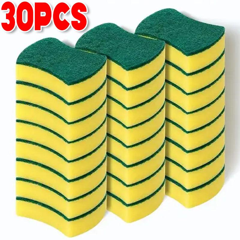 50/1Pcs Kitchen Dishwashing Sponge Soft Absorbent Clean Rub Pot Rust Scouring Pad Removing Kits Household Cleaning Brush Sponge