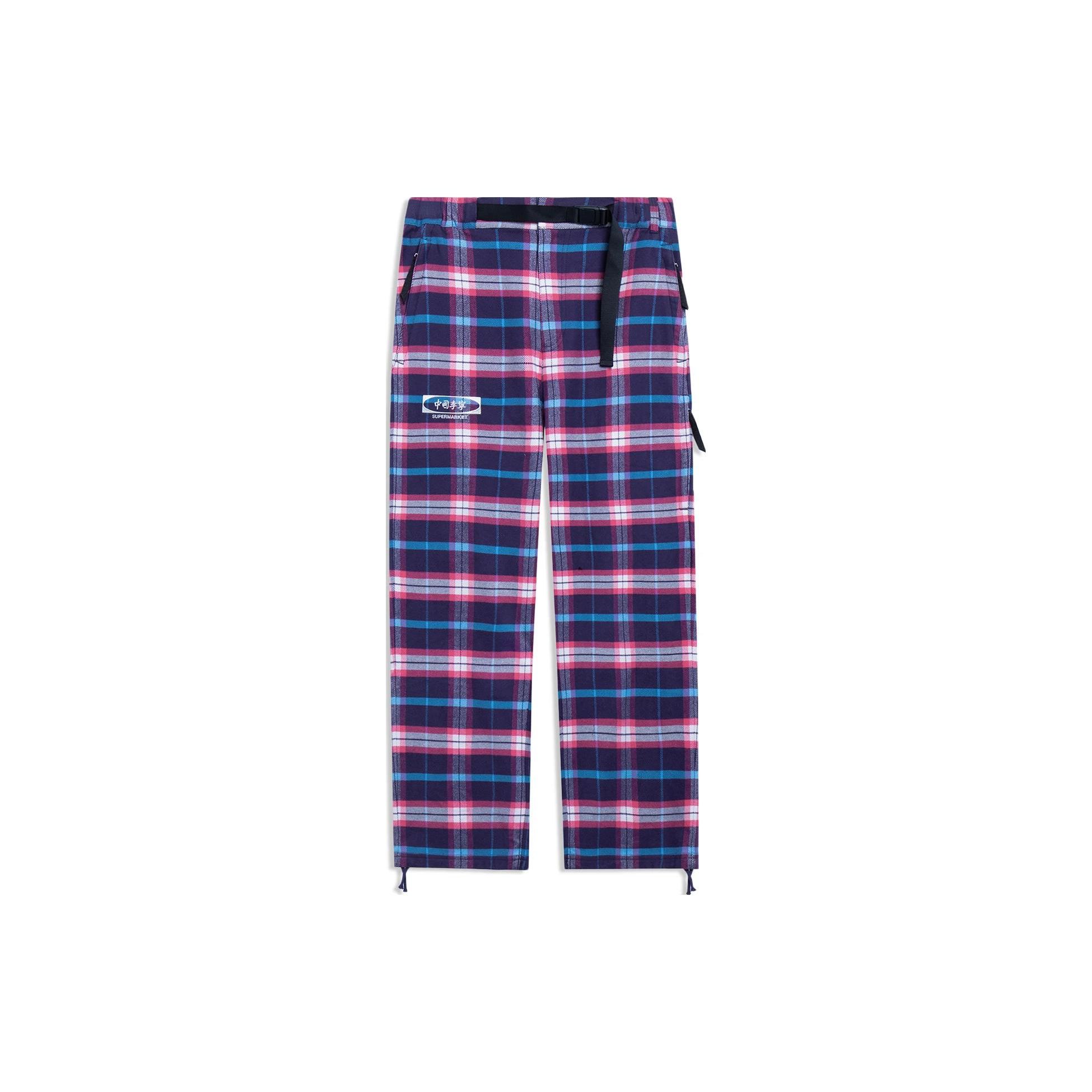 

Подкладка по всей длине клетчатые брюки средней посадки прямые повседневные мужские брюки фиолетово-серые AKXT071-1 XL