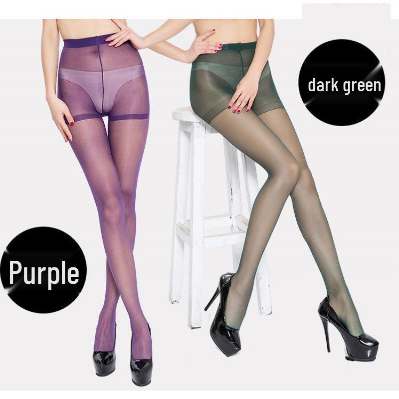 20D Two-Way Velvet Candy Color Pantyhose with Reinforced Crotch - Summer Style