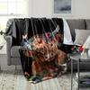 Highland Cow Pattern Flannel Printed Blanket Suitable for All Seasons Suitable for Living Room Office Sofa and Travel 180x250CM
