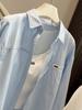 2026 Trendy Women's Washed Cotton Long-Sleeve Shirt Jacket for Spring & Summer - Sun Protection Commuting Wear