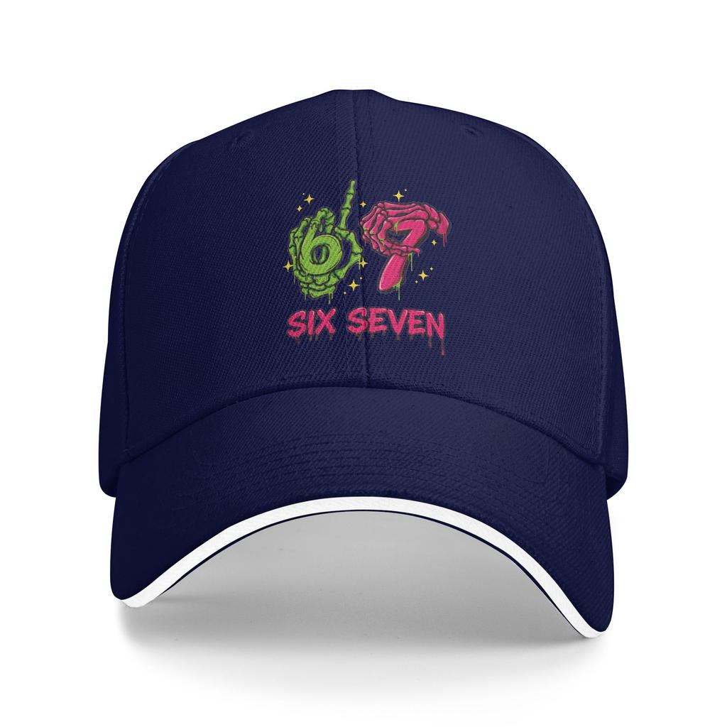 67 Halloween Neon Six Seven Baseball Cap y2k Retro Couple Women Trucker Hat Sun Print Running Hippie Baseball Caps Birthday Gift