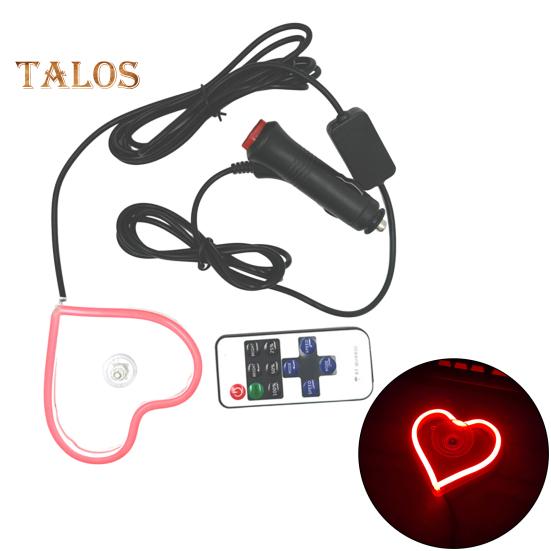 

Светодиодный неоновый светильник в форме сердца, режимы стробоскопической вспышки, суперяркий, простая установка, светодиодный дисплей, вывеска, автомобильное освещение, аксессуары красный