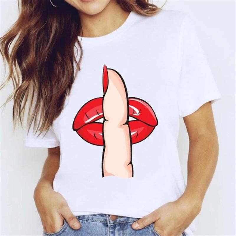 T Shirt for Women Teens Tees Cartoon Kawaii Trend Fingernail Nail Art Unisex Clothes Vintage Men Streetwear Daily Style Fashion