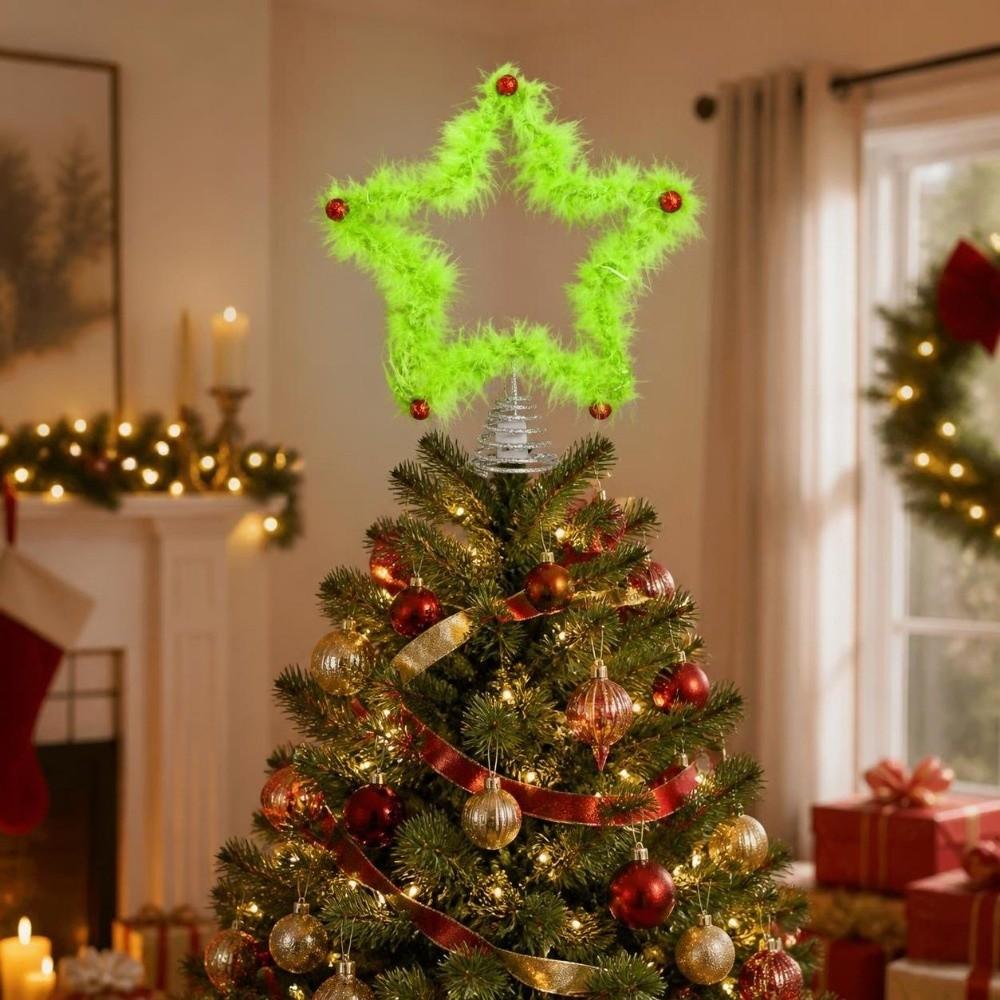 Creative Design Plush Star Decoration Furry Christmas Tree Decorations Home Decor