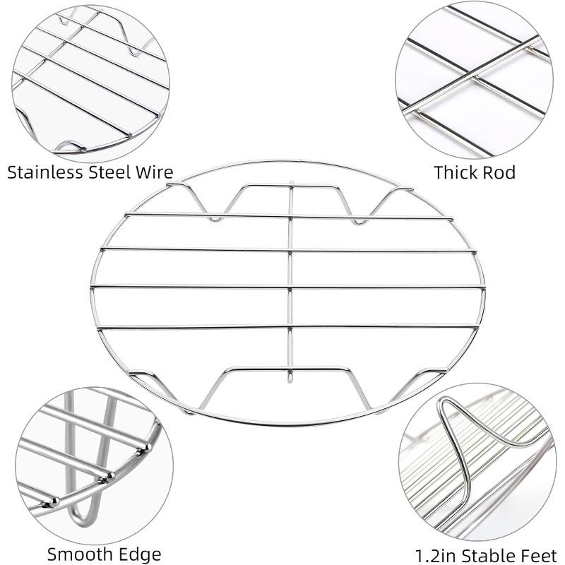 Stainless Steel Versatile Cooking Rack Use As Toast Stand Bread Rack Baking Grid Pizza Plate Grill Pot and Air Fryer Tool