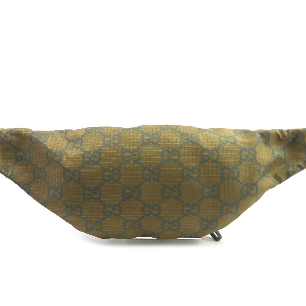 Excellent GUCCI Waist bag GG Ripstop Belt Bag Sling bag khaki Nylon mens 792287 Used