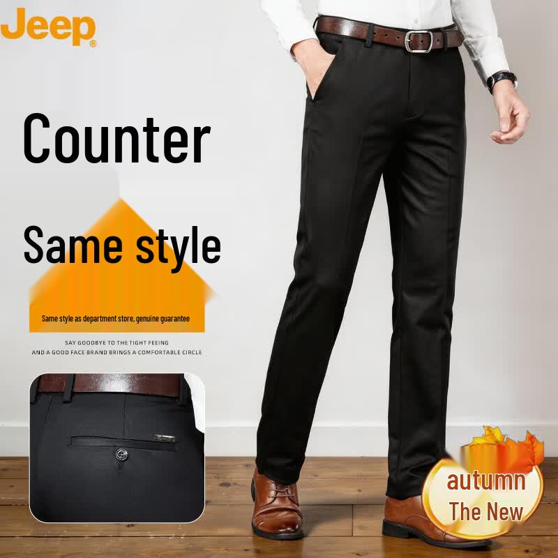 Jeep Men's Cotton Blend Casual Straight-Leg Pants