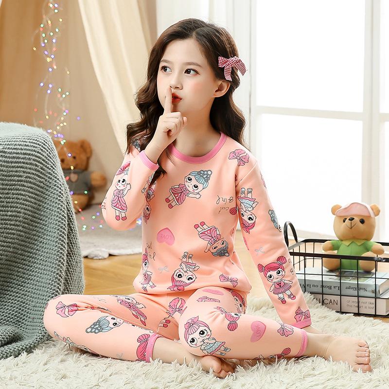Kids' Thermal Fleece Pajama Set: Round Neck, Thickened for Winter, Unisex Design
