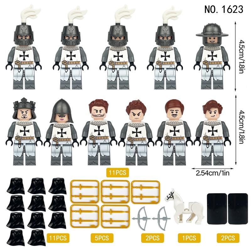 Corpo Medievale giocattoli assemblati, scudi, figure, giocattoli, bambole umanoidi, giocattoli per bambini, regali di compleanno e personaggi dei cartoni animati.
