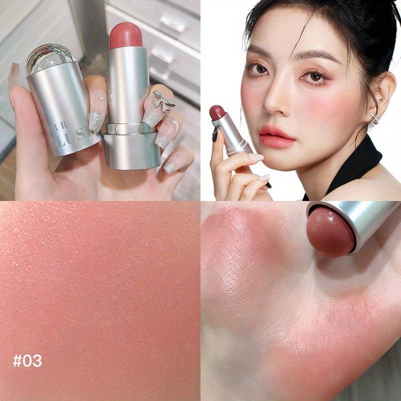Silver Tube Blush Stick Moisturizing Haze Lips and Cheeks Dual-purpose Blush Cream Color Showing Natural Matte Solid Blush Creams Rouge Lipstick 7g