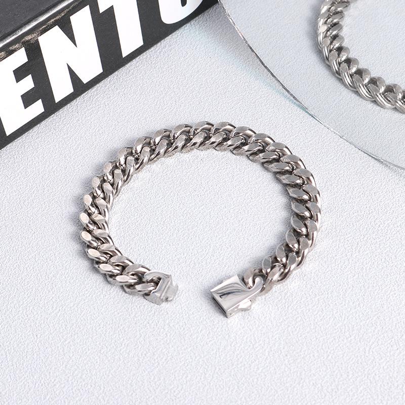 Модная кубинская цепочка из титановой стали, хип-хоп ожерелье - Не выцветающая нержавеющая сталь, гравированные украшения для пар