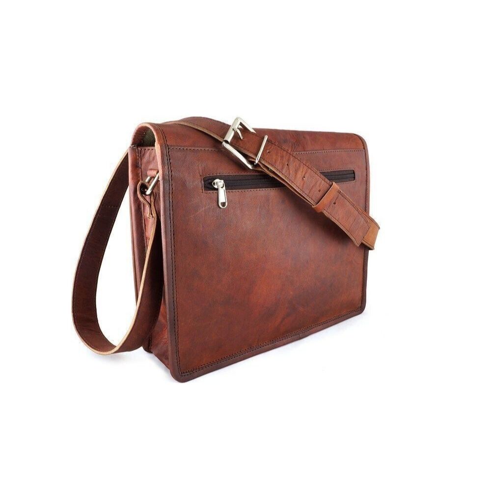 Handmade Men's Genuine Leather Vintage Laptop Messenger Briefcase Satchel Bag