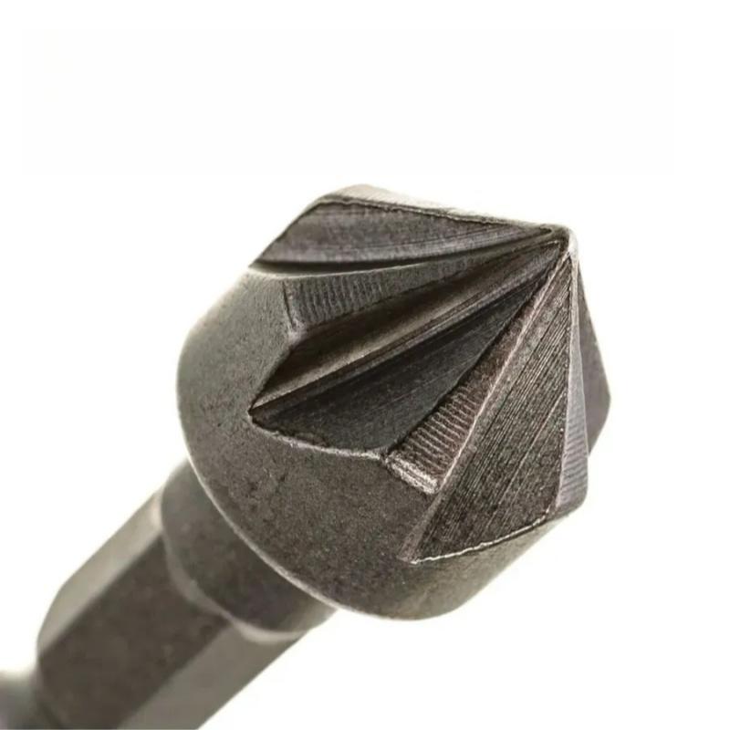 Six Blade Chamfer Tool Hex Shank Countersink Drill Woodworking Quick Guide Deburring Cutter Durable Precision