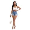 2024 Stylish Women's Washed Ripped Elastic Jean Shorts - European & American Fashion