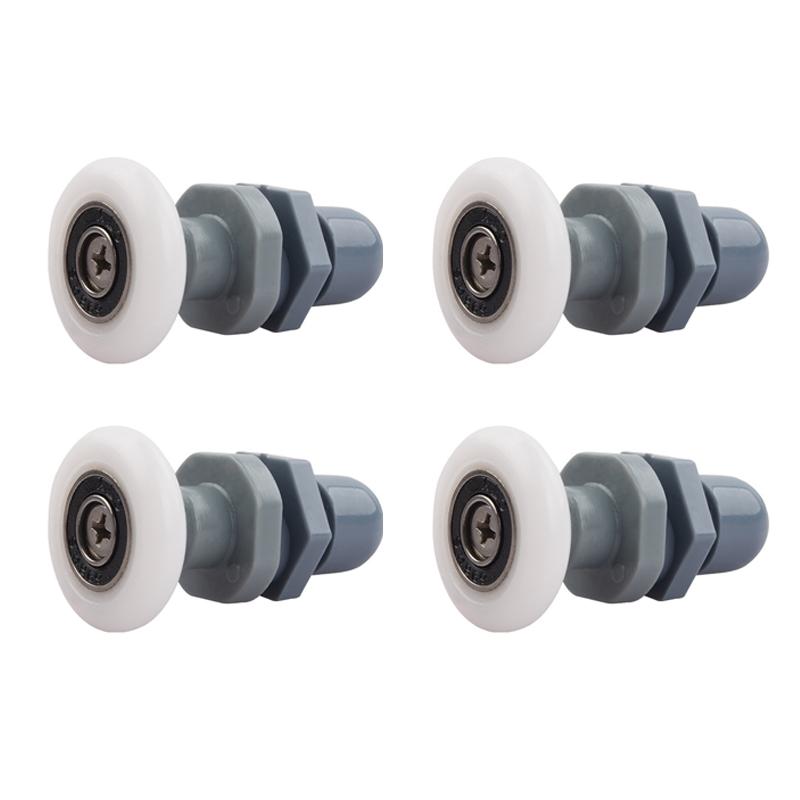 4pcs Shower Door Rollers for Frameless Glass Shower Doors with Reinforced Nylon Wheels and Sturdy Aluminum Alloy Core