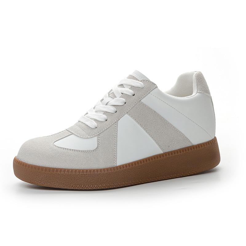 All-cowhide German Training Shoes Women's Little White Shoes Women's Shoes 2025 New Spring and Autumn Flat Bottom Versatile Casual Inner Height Incre