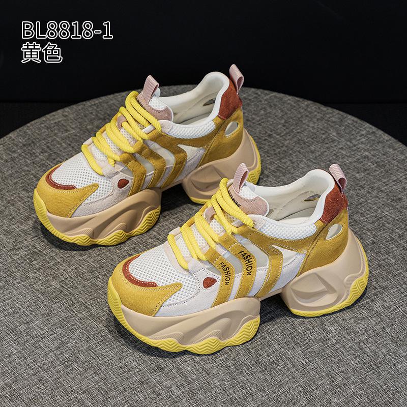 

Hollow Daddy shoes summer new leather mesh breathable thick sole small casual shoes 33