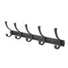 Door Hanging Hooks Modern Minimalist Black 5 Hooks Wall Mounted Thickened Aluminum Bathroom Door Row Hooks Coat Hooks