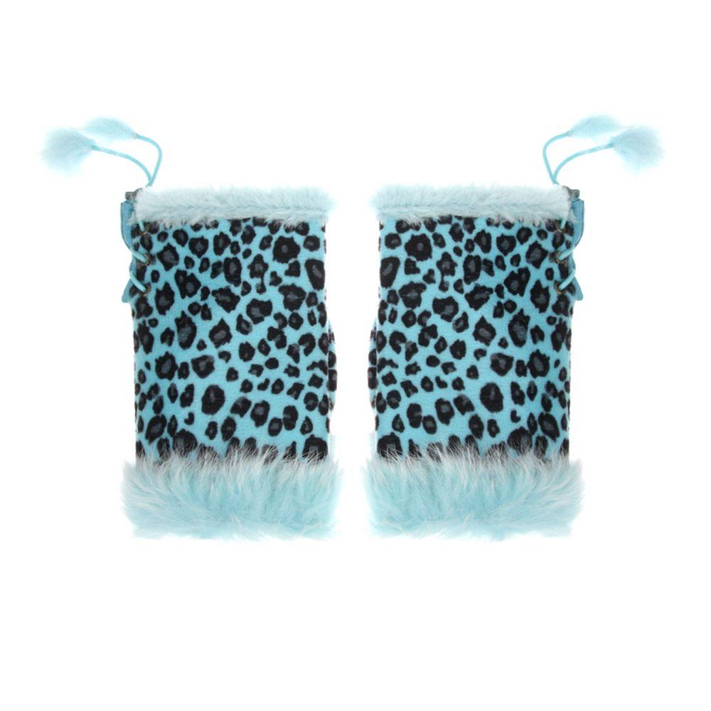 Zimní Elastické Udržují Prsty v Teple Zesílené Teplé Rukavice z Umělé Králičí Srsti Bez Prstů Teplé Palčáky