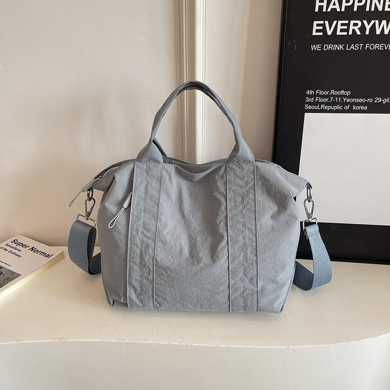 Solid Color Handbag Women's Large Capacity Lightweight Tote Bag Commuter Shoulder Crossbody Bag