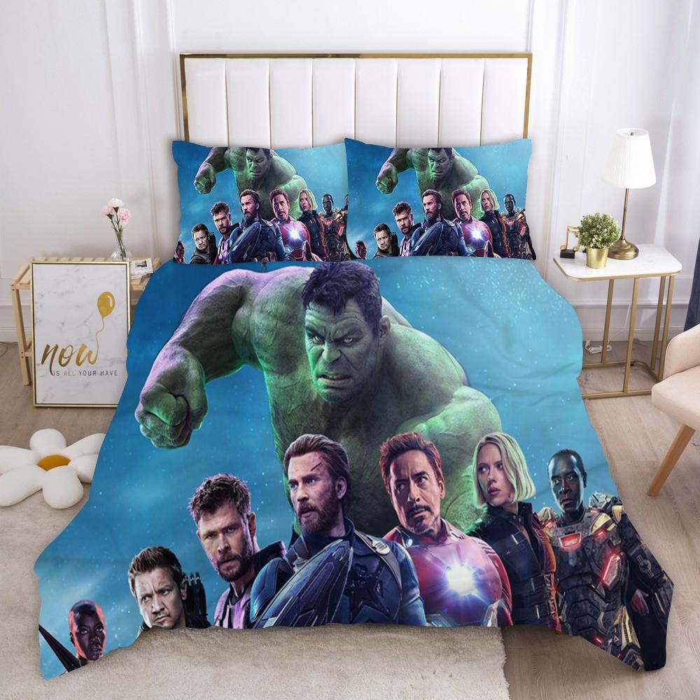 Marvel Comics Spider Man Anime Bedding Set Duvet CoverPolyester Suitable For Children And Adults 3-Piece Set