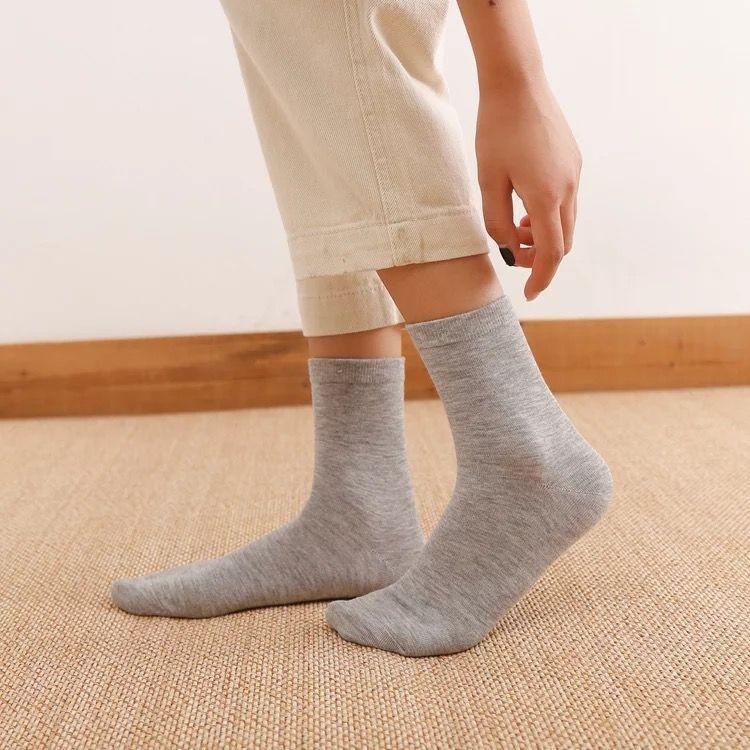 

Men Spring and Autumn All Match Solid Color Tube Socks 1 pair