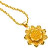 Gold Plated Brocade Flower Pendant Necklace - Double Ripple Clavicle Chain, Perfect Mother's Day Gift.