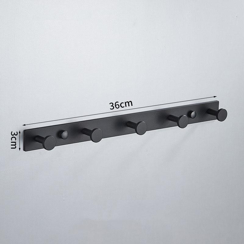 Gray Aluminum Wall Mounted Bathroom Clothes Coat Hook Bedroom Storage Hook Clothes Hanger Hooks Black Bathroom Towel Hook