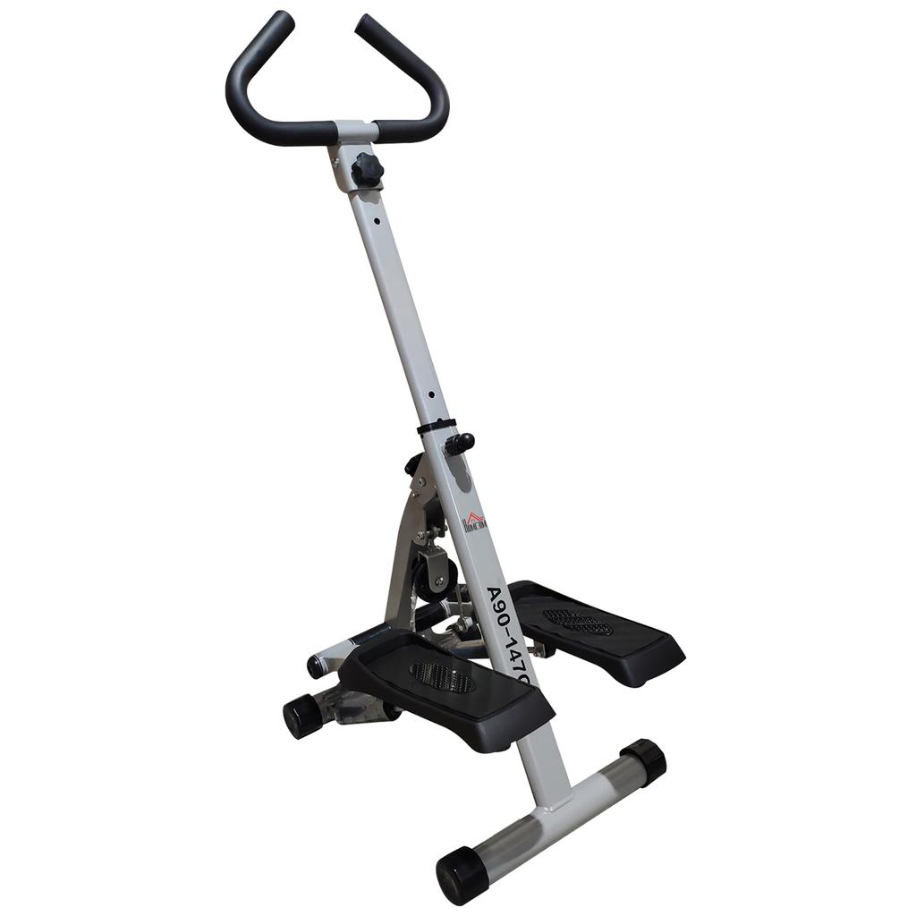 Stepper W/ Handle Hand Grip Workout Fitness Machine For Fitness Aerobic Exercise Home Gym Grey