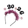 2026 Glitters New Year Headband With Star Tinsel Decors Headwear For Women Men Kids Holiday Party Celebration Accessory