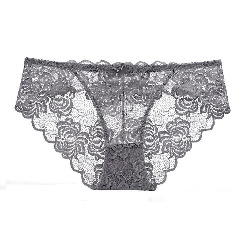 Sexy Underwear Ultra-thin Transparent Lace Oversized Women's Underwear Hip Lifting Low Waist Triangle Panties