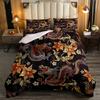 Red Base Black Dragon Print Duvet Cover Set Chinese Dragon Pattern Bedding Sets Full Size Microfiber 2/3 Pieces Comforter Sets