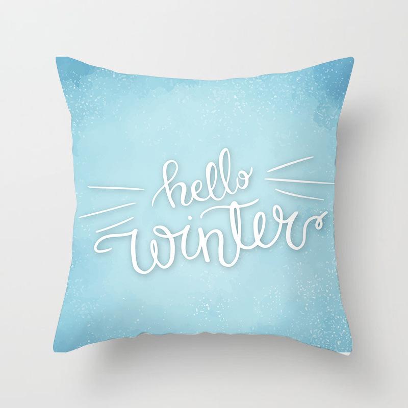 Christmas Snowflake Home European and American Digital Printing Car Pillow Cushion Pillowcase Can Be Customized