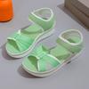 Summer New Thick-soled Color Matching Sandals Women's Comfortable Casual Velcro Wedge Heel Women's Shoes