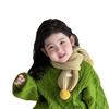 Children's Scarf Girls' Winter Warm and Cold-proof Versatile Baby Scarf Boys' Korean Fashion Striped Hairball Scarf