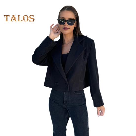 Fall Winter Women Jacket English Style Loose Double Button Clousure Solid Color Thick Long Sleeves Turn-down Collar Commuting Outdoor Coat