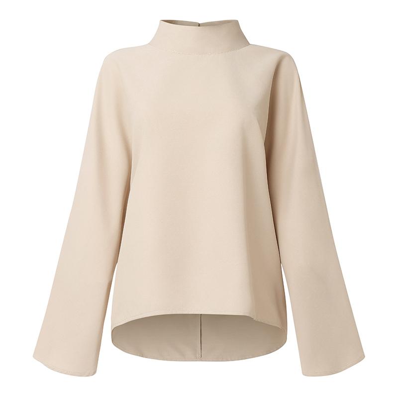ZANZEA Women Stand Collar Loose Casual Long Sleeve Blouse