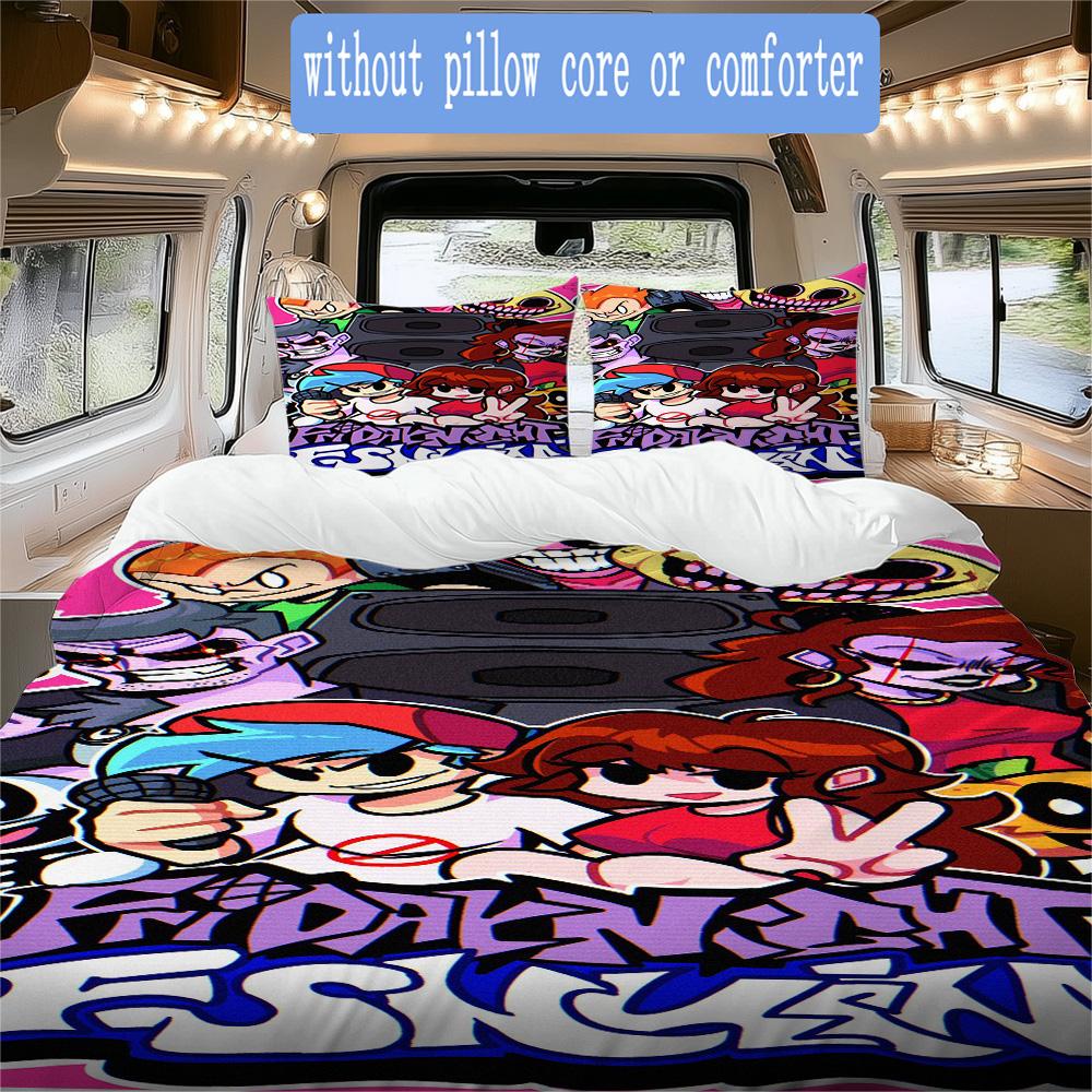 Friday Night Funkin' Pattern Bedding,Quilt Set Quilt Cover Pillowcase Home Birthday Gift (1*duvet cover+2*pillowcase,without core)XSJT0917565
