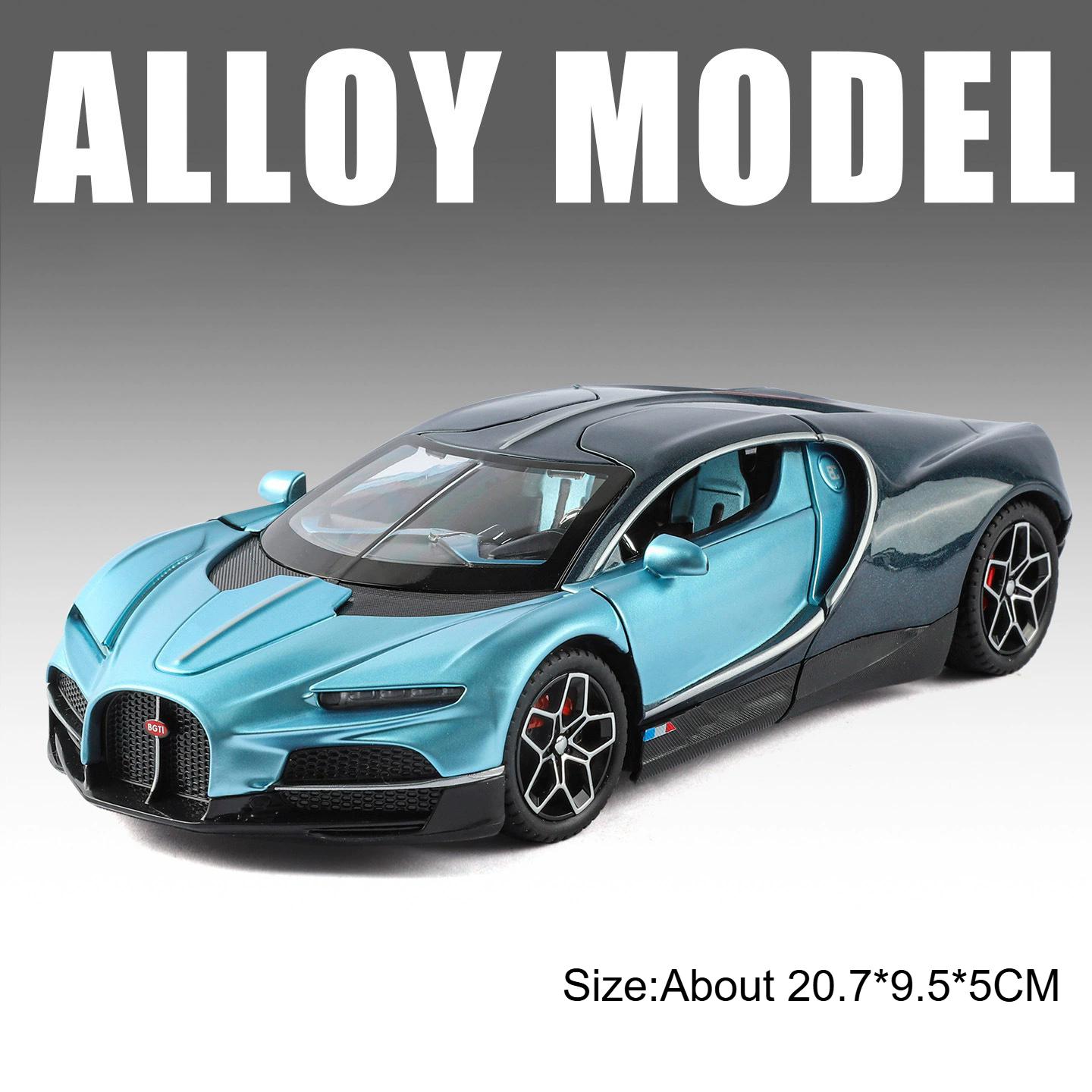 1:24 Chiron Tourbillon Miniaturmodell Legierung Druckguss Auto Spielzeug Türen Öffnen Mit Sound Licht Rückzieher Sportwagen Festival Überraschung