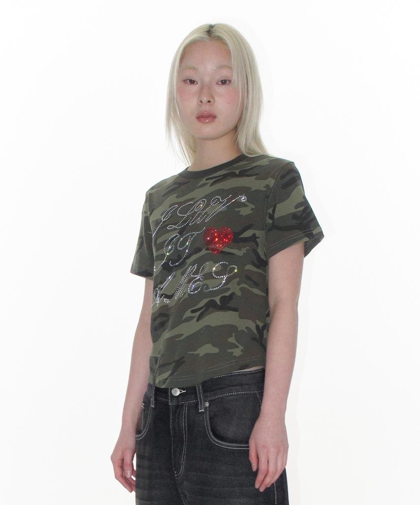 AMES-WORLDWIDE Ames Hotfix Crop Tee Camo