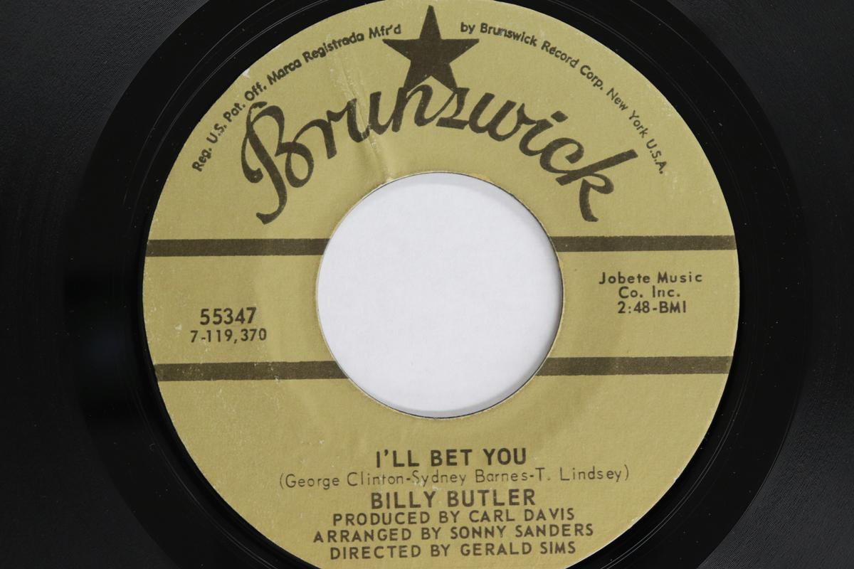 

7-дюймовая пластинка БИЛЛИ БАТЛЕР - Я держу пари на тебя / Беспечное сердце 55347 BRUNSWICK 1967 США Соул/Фанк Б/У